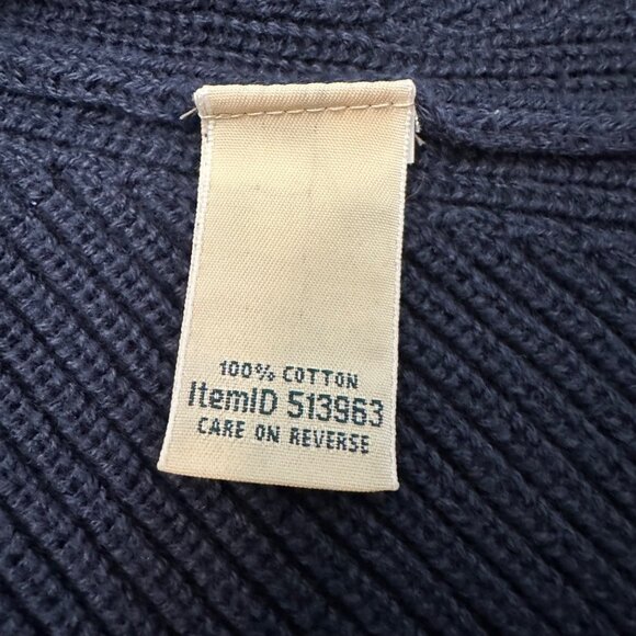 LL Bean Cardigan Women L Reg Navy Blue Knit Duster Long Pockets Open Sweater - Picture 7 of 12